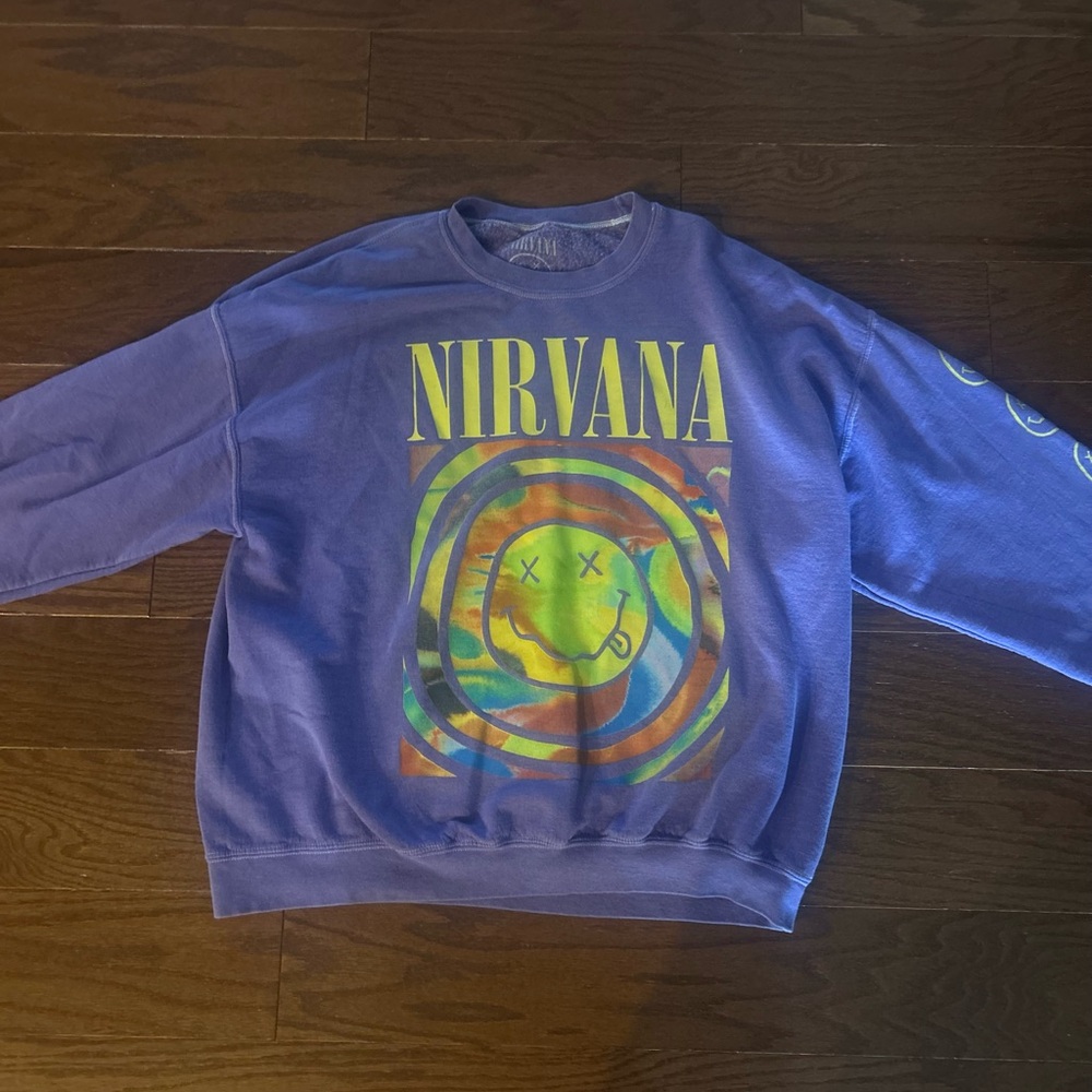 NIRVANA purple Crewneck Sweater